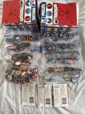 1984 Fun Foods Baseball Buttons  Button Pin (243 Total) Empty Box And Wrappers