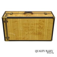 Antique Overland Trunk Wardrobe Fitted Steamer Trunk Hard Luggage Closet