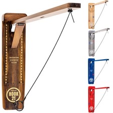 GoSports Hook 21 Wall Mount Ring Swing Game - Play Indoors or 32 Inch, Brown