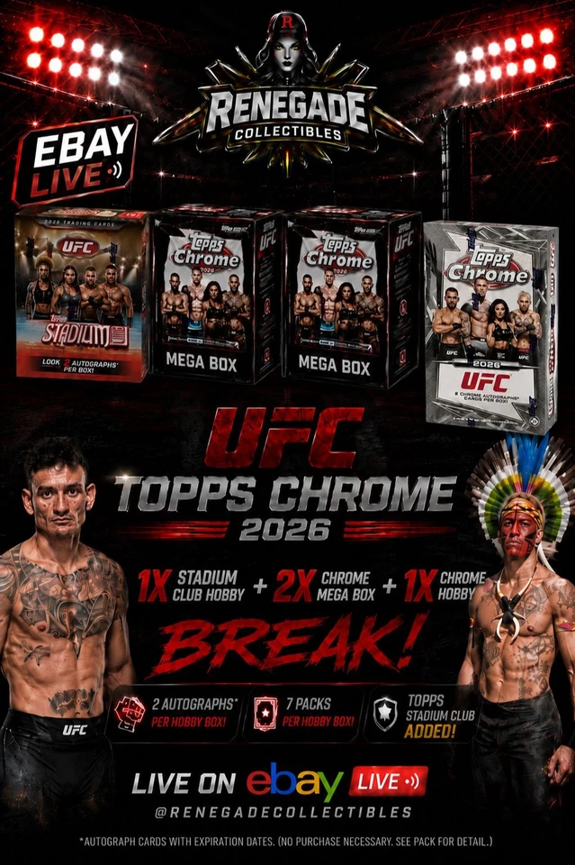 ⚡ UFC Break | $3 Random Auctions, 1x Stadium Club/Chrome Hobby & 2x Mega