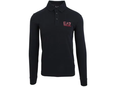 Emporio Armani EA7 Langarm Poloshirt Shirt Sweatshirt Polokragen Blau Größe M - Bild 1 von 4