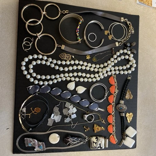 Junk Drawer Costume Jewelry Lot. Wearable and Crafts Vintage To Now