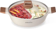  5-QT Double-flavor Shabu Shabu Pot with Divider, Dual Sided Nonstick Hot Pot...
