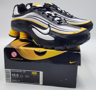 Rare Nike Livestrong Shox M1+ LAF Black Varsity Maize Mens Sz 10.5