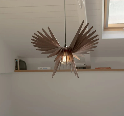 #ad Bird Wooden Pendant Light: Handmade Mid Century Modern Chandelier Athanasios Ath $150.00