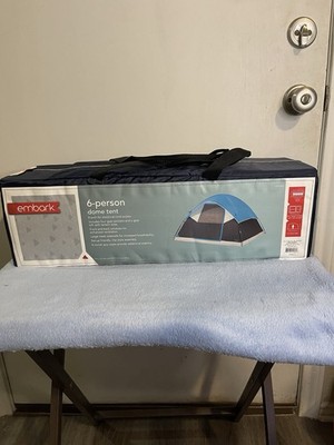 Embark 6-Person Dome Tent Blue Mesh 10x9x6ft E-Port Windows Gear Loft