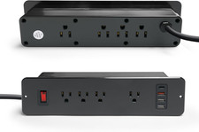 Double Side USB C Recessed Power Strip,Countertop Plugs 8 Outlets 4 USB Ports, P