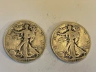 Lot Of 2 1936 Walking Liberty Half Dollars 90% Silver