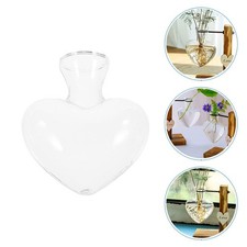 2pcs Hydroponic Flower Vase Transparent Glass Plant Planter Heart Design Flower