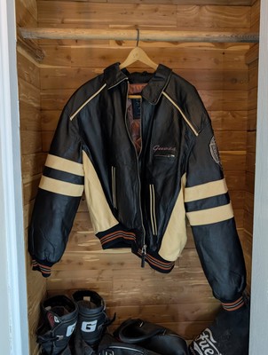 Guess Varsity Leather Jacket, Size L, Immaculate | eBay