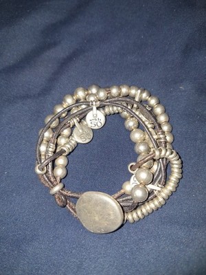 Uno De 50 Bracelet Leather Silver. Men's I Think. Don't Know If It Is Sterling.