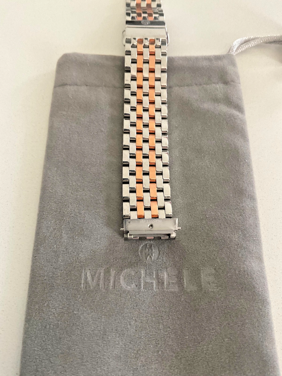 MICHELE DECO II MID 16mm 2 Tone SS/ROSE GOLD WATCH BRACELET 