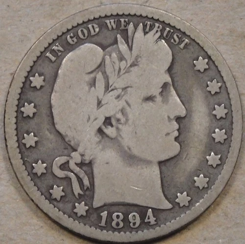 1894-O Barber Quarter 25c VG as Pictured L3-1