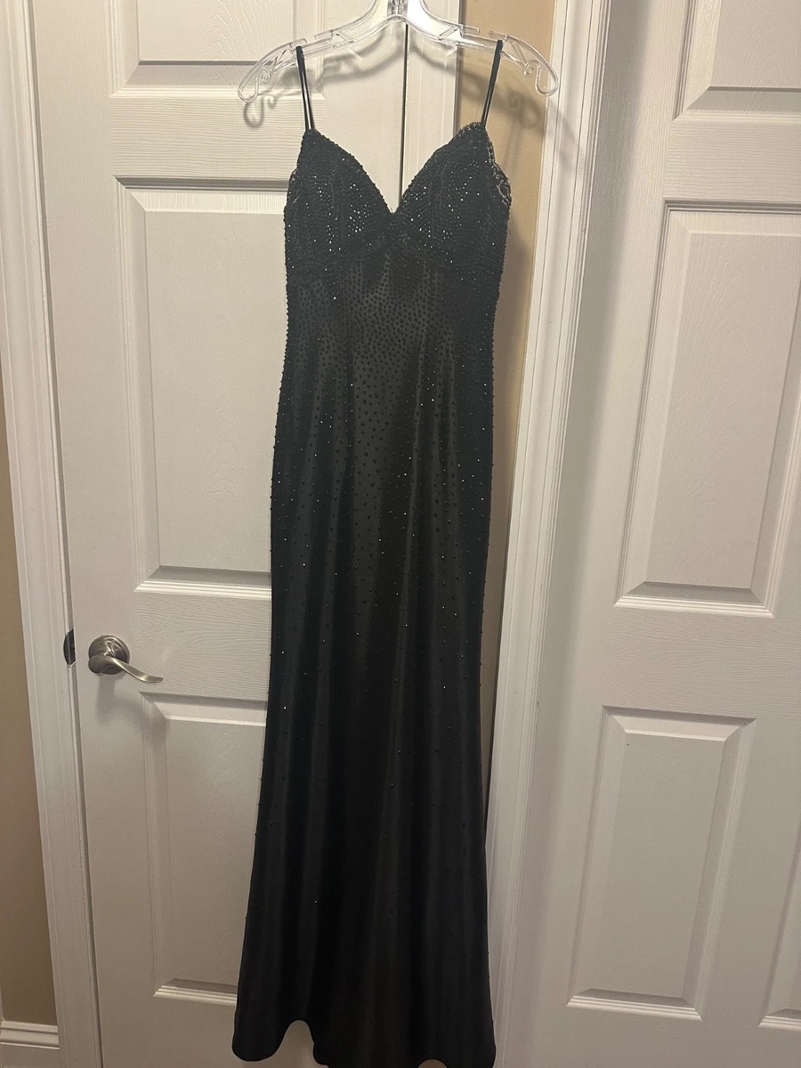 black tie dresses london Sherri Hill Tulle Sequin A-Line Prom Dress In Black main image 1