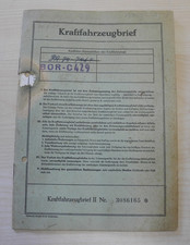 DKW Kraftrad RT 125/2a Bj.1954 Kfz-Brief Krad Auto Union