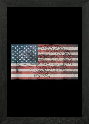 Amerikanische Flagge Adler gerahmtes Wandbild Poster Leinwanddruck Bild