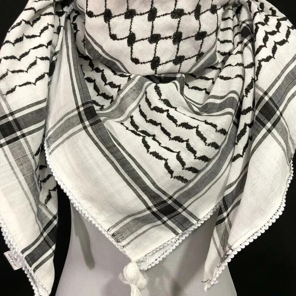 Keffiyeh Shemagh All Original Made In Palestine Arab Scarf Kufiya Arafat Cotton - Imagen 2 de 4