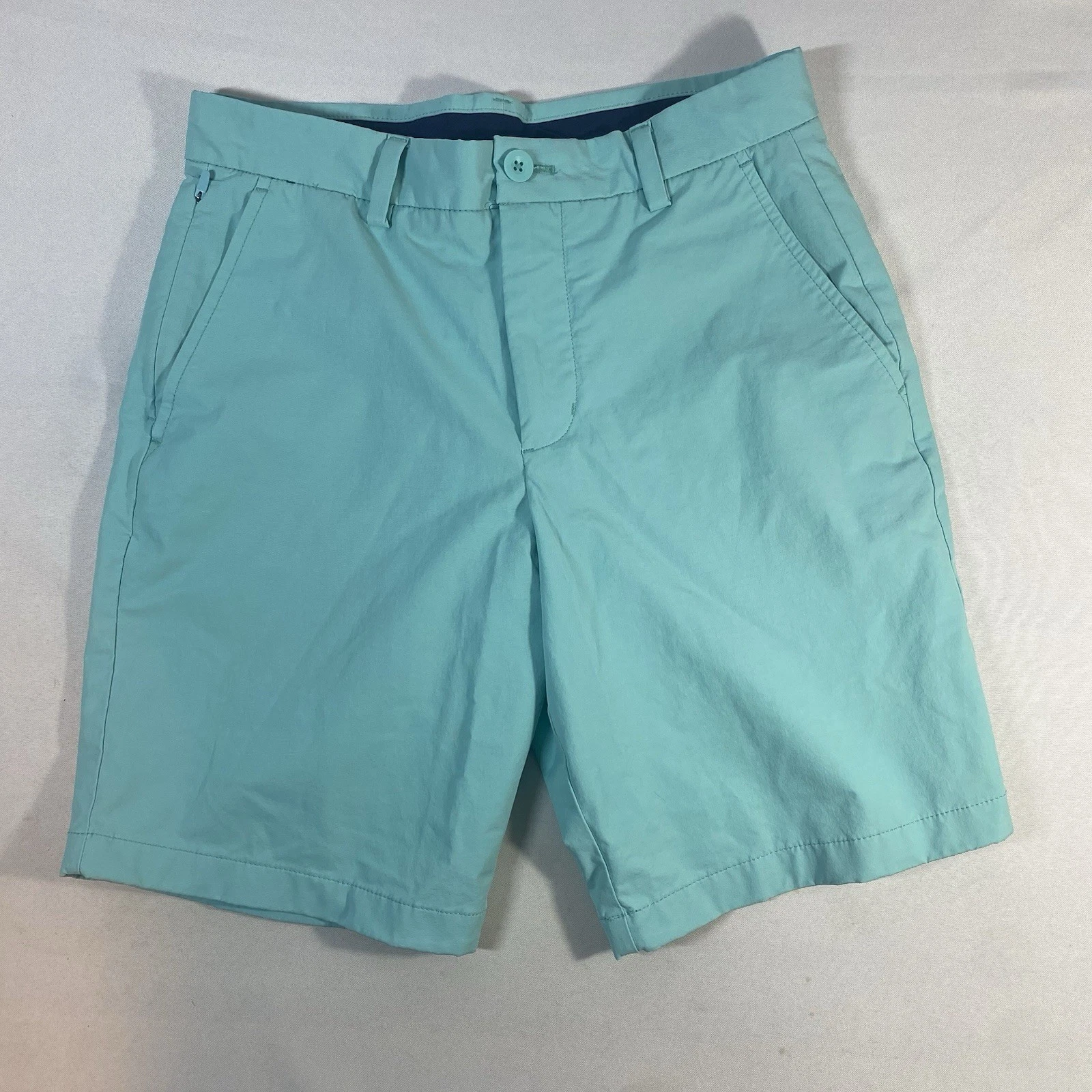 Vineyard Vines On The Go Shorts Men's 28 Teal Flat Front Golf OTG Performance