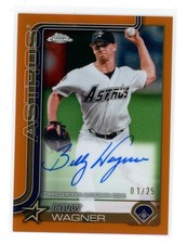 2025 Topps Chrome Update Billy Wagner Legends Auto Orange Refractor 1/25 Astros