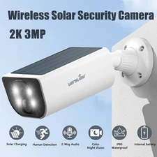 Wansview 2K Security Cameras Wireless Outdoor, Solar Camera Ai Human Detection