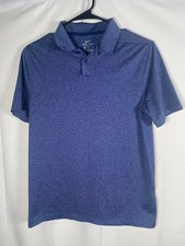 Nike Boy's Dri Fit Short Sleeve Polo Shirt Blue White Striped Size XL