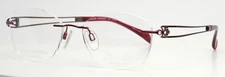 LINE ART XL2137 BU Burgundy Womens Semi Cat Eye Rimless Eyeglasses 51-17-135