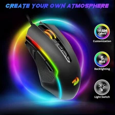 Redragon M910-K RGB Backlit Gaming Mouse Wired Ergonomic 9 Button Mouse