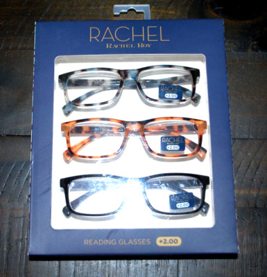 Rachel RACHEL ROY Reading Glasses + 2.00  Tort 3  Piece Set