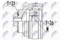 NTY NPZ-BM-022 Gelenksatz Antriebswelle Vorderachse, Vorderachse Links,