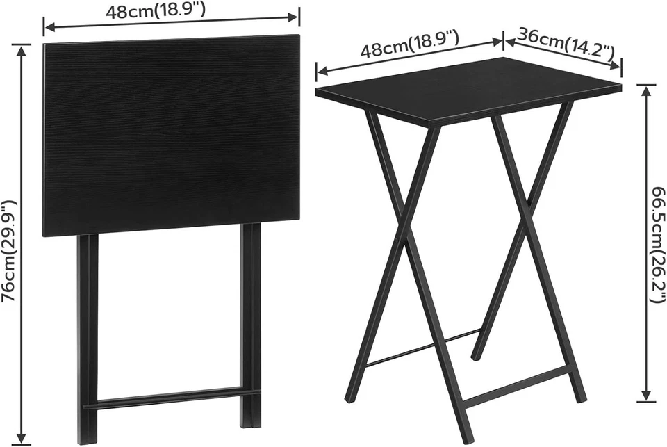 Juego de 2 Mesa Plegable Bandeja TV Mesa Auxiliar Clásica, 14.2" x 18.9" x 26.2" Foto 3 de 4