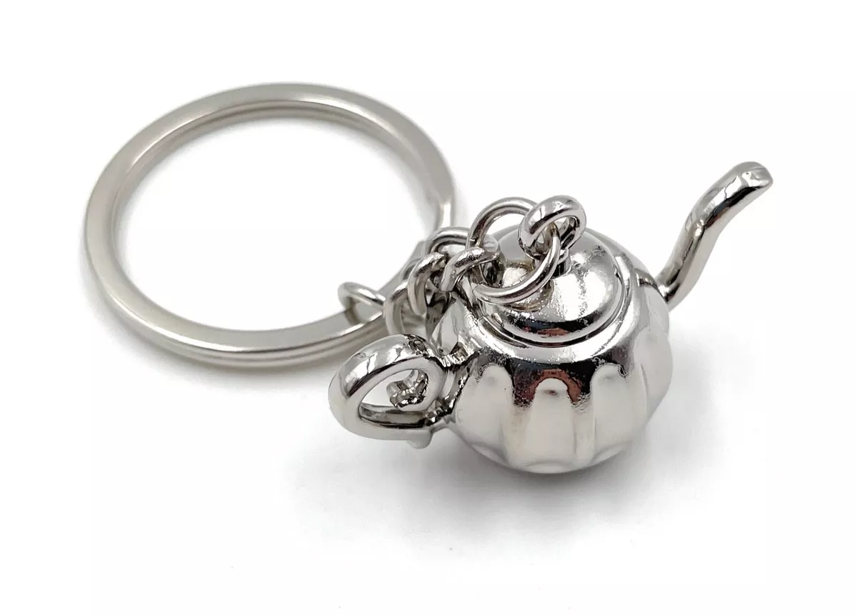 Key Ring Teapot Antique Coffee Pot Old Silver Pendant Keychain eBay