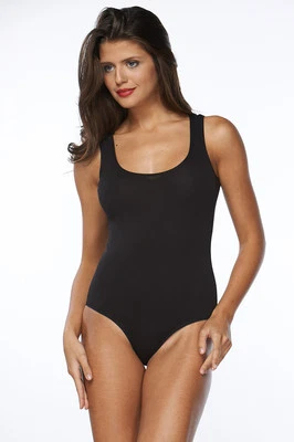 ELEGANCE BUILT UP SHOULDER WIDER STRAP SOFT STRETCHY COTTON BODYSUITS (2320)