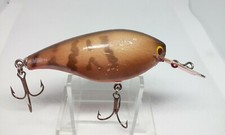 VINTAGE Gilmore BIG G Brown Crawfish 3" Deep Wood Metal Bill Crankbait Fish Lure