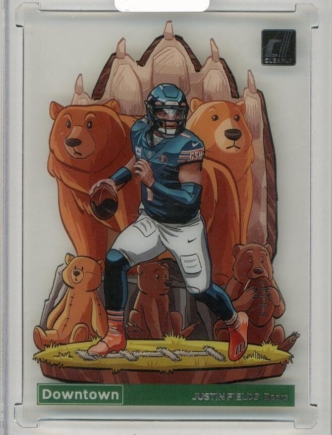 Justin Fields 2023 Clearly Donruss Downtown Chicago Bears #21