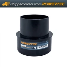 POWERTEC 5" to 4" Reducer Dust Collection Fitting, ABS Plastic (Black) (70170)