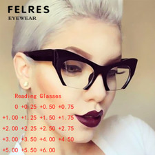 Cat Eye Blue Light Blocking Reading Glasses Women Clear Lens Half Frame Glasses