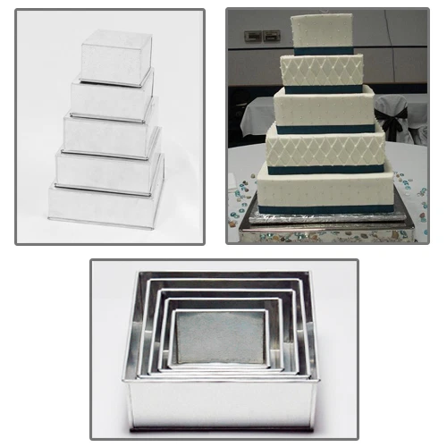 5 TIER SQUARE WEDDING CAKE TINS 6" 7" 8" 9" 10"
Opens in a new window or tab