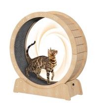 39.4" Wooden Cat Running Wheel, Cat Exercise Wheel for Indoor Cats Treadmill ...