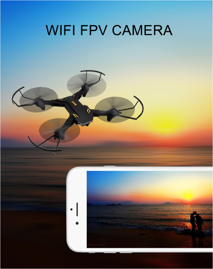 Foldable Selfie Drone with 2MP HD Wide Angle Camera for Aerial Photography