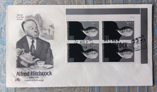 ALFRED HITCHCOCK FILM DIRECTOR  2004 artcraft PSYCHO HOUSE CACHT FDC PLATE#BLOCK