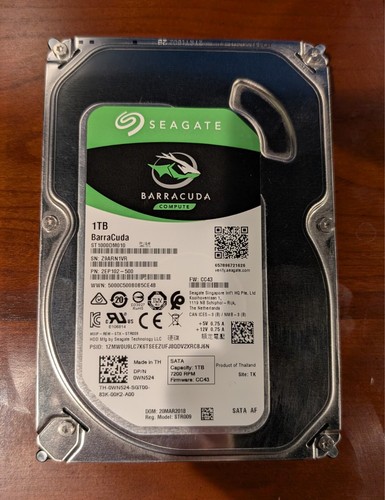 Seagate ST1000DM010 Barracuda Computer 1TB 3.5" SATA III (6.0Gb/s) Desktop Hard