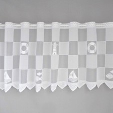 Maritime Café-Scheibengardine 1,58 m x 47 cm kariert