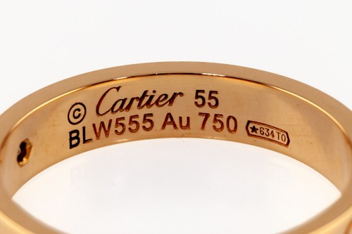 Cartier 18k Rose Gold Love Wedding Band Size 55 w/ Diamond Retail $2370 - Picture 5 of 8