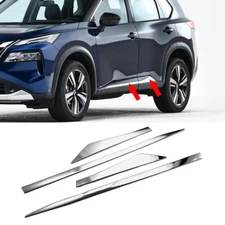 Chrome Door Side Body Lower Moldings Trim Kit For Nissan Rogue/X-Trail 2021-2026