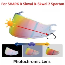 Photochromic Red Visor Fits For SHARK D Skwal D-Skwal 2 Spartan Helmet Shield