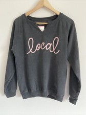 State Of Mine Women Relaxed Fit Statement Comfy Graphic Sweatshirt Size Small