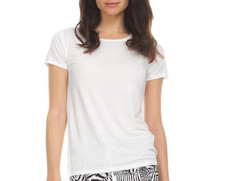 Flora Nikrooz Knit Solid Crewneck Short- Sleeves Ivory Size X-Small