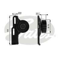 Gates T36035 Tensioner Pulley, V-Ribbed Belt For Renault