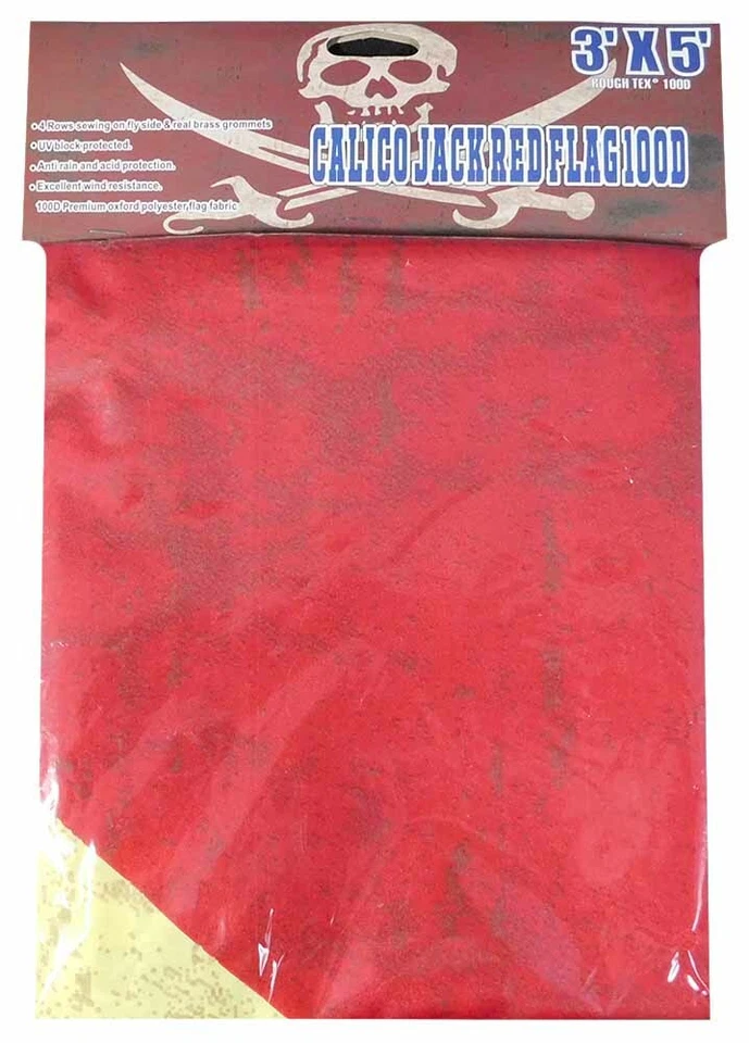 Bandera Bandera 3X5 Pirate Calico Jack ROJO SANGRE De Colección 100D 3'x5' Tejida Poli Nylon Foto 4 de 4