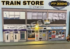O Scale Scratch Built "TRAIN STORE” Building Flat w/LED 🚂 MTH Lionel